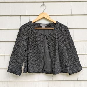 Black Eyelet Crop Jacket by Ann Taylor
